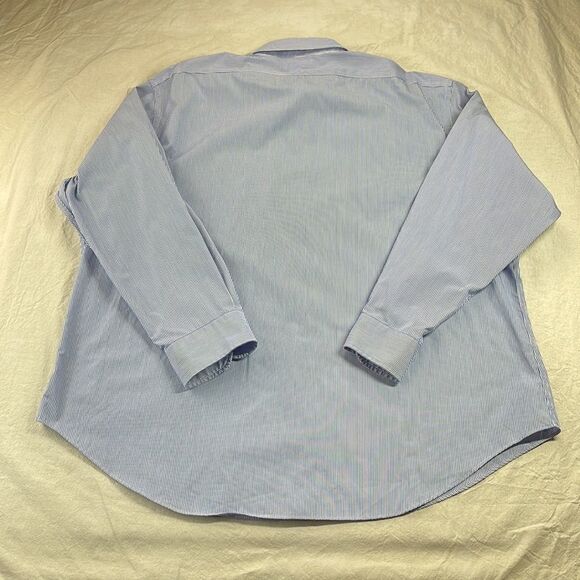 Lauren Ralph Lauren Dress Shirt‎ 18 34/35 Blue Pinstripe Long Sleeve Button Down - Picture 3 of 12